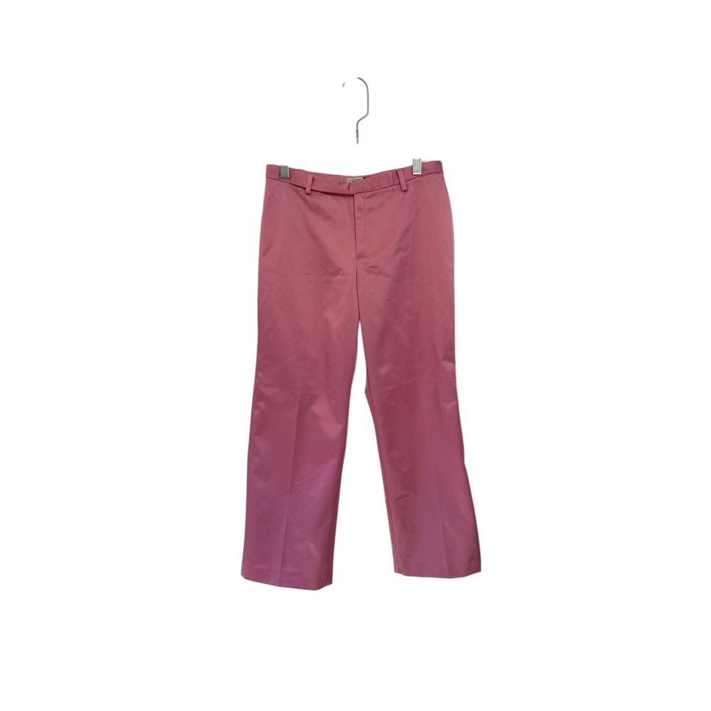 GAP Cropped Stretch Satin Dress Pants Women 2 Pink High Rise Wide Leg‎